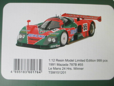 マツダ787 B 組み立てキット 　新品 TSM Model 1/12 Mazda 787B 1991 Le Mans Winner Resin Model Kit from