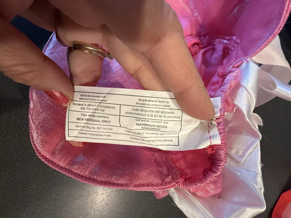 Pink satin bonnet with white ribbon and bow #regency #fairycore - Image 3 of 4