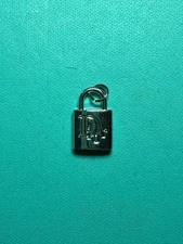 DIOR Pendant SILVER Charm/Zip Pull Flower Motif double sided