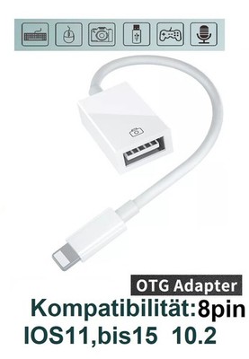 USB A auf Apple Adapter OTG  für iPhone iPad USB-Stick Daten Schnellladen 3.0