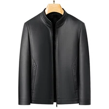 春秋季新款高端立领男士皮衣男夹克休闲外套时尚潮流百搭薄厚可选