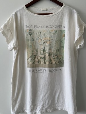 VINTAGE 80s David Hockney San Francisco Opera The Rakes Progress Art T-Shirt