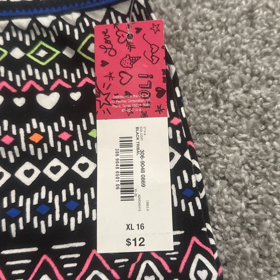 Total Girl Size XL 16 Techno Color Multi Patterned Cotton Spandex Shorts - Image 2 of 3