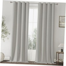 100 Blackout Solid Curtains 96 Inches Long 52"W x 96"L Pack of 2 Light Grey