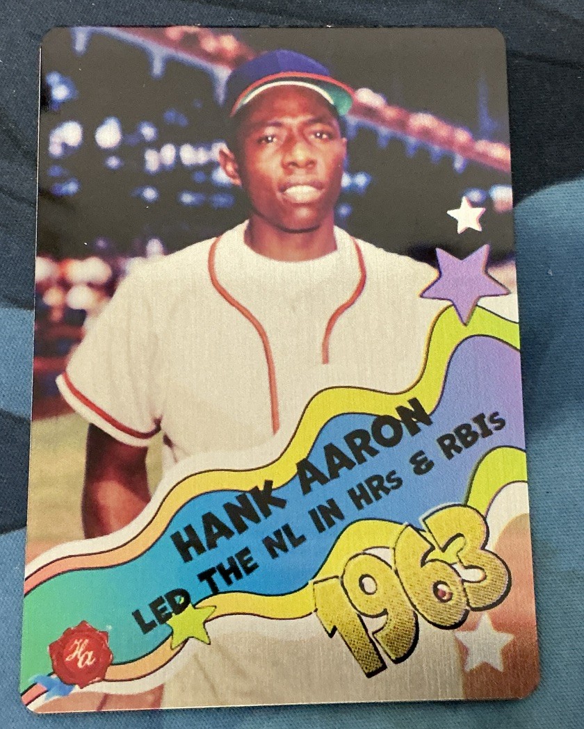 2026 Historic Autographs 1963 Hank Aaron Metal Card /250 Year In Review M113