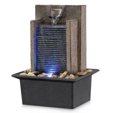 Tabletop Fountain Relaxing Tabletop Waterfall Fountain with Natural River Rocks