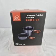 Bulin Camping Cookware For 1 Lightweight Pot  Pan Set Aluminum BL200-C7 NIB