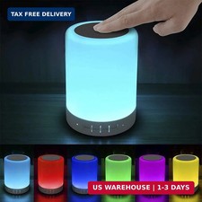 Elecstars Touch Bedside Lamp - with Bluetooth Speaker, Dimmable Color Night Ligh
