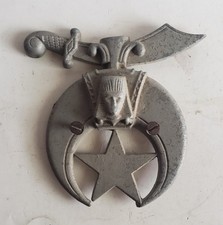 Vintage Freimaurer Shriners Alaunguss. Abzeichen/Emblem 6" Zoll