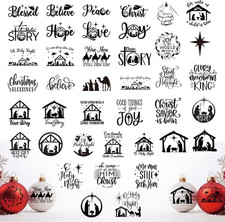 40 Pieces Christmas Nativity Stickers for Crafts Vinyl Christmas Stickers Waterp