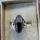 Vintage Sterling Silver Size 6.75 Montana Agate Ring, 5.9g