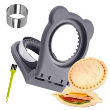 Sellador para sándwichera sin incrustaciones - Cortador PBJ sin corteza, gris redondo