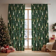 Christmas Sheer Valance Curtains for Living Room 52"W x 14"L Pack of 2 Green