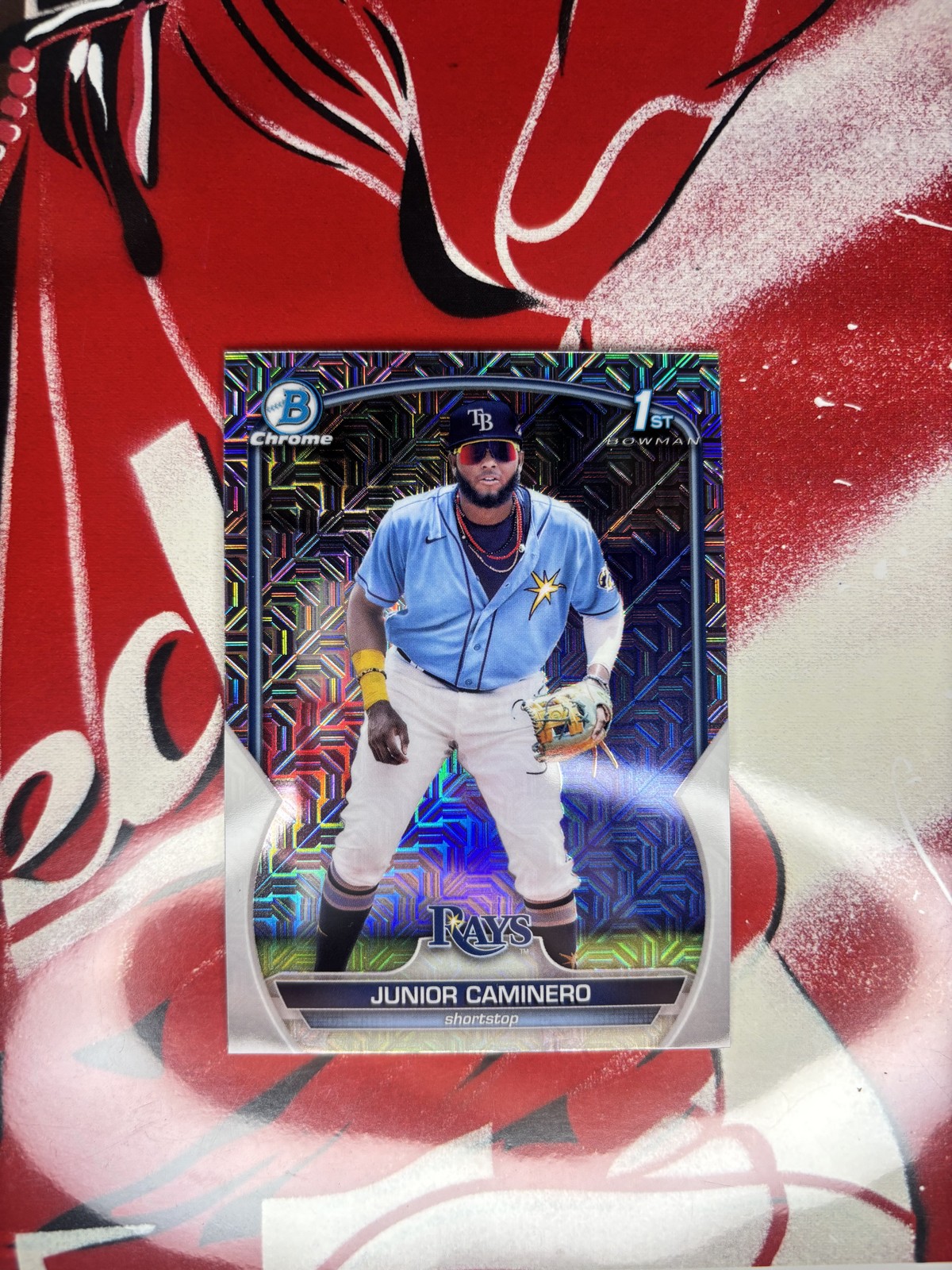 2023 Bowman - Chrome Prospects Junior Caminero #BCP-61 Mojo Refractor (RC)
