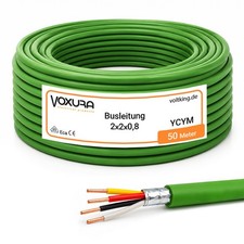 EIB Busleitung YCYM 2x2x0,8 50 Meter Ring gr&uuml;n BUS KNX 250/250V 4KV Buskabel