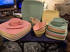 Vtg 31 Pc. Melmac Talk Of The Town Harmony House Dinner Ware Multi Colors