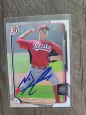 Nick Travieso Signed 2015 Bowman Baseball Card #BP82 Reds