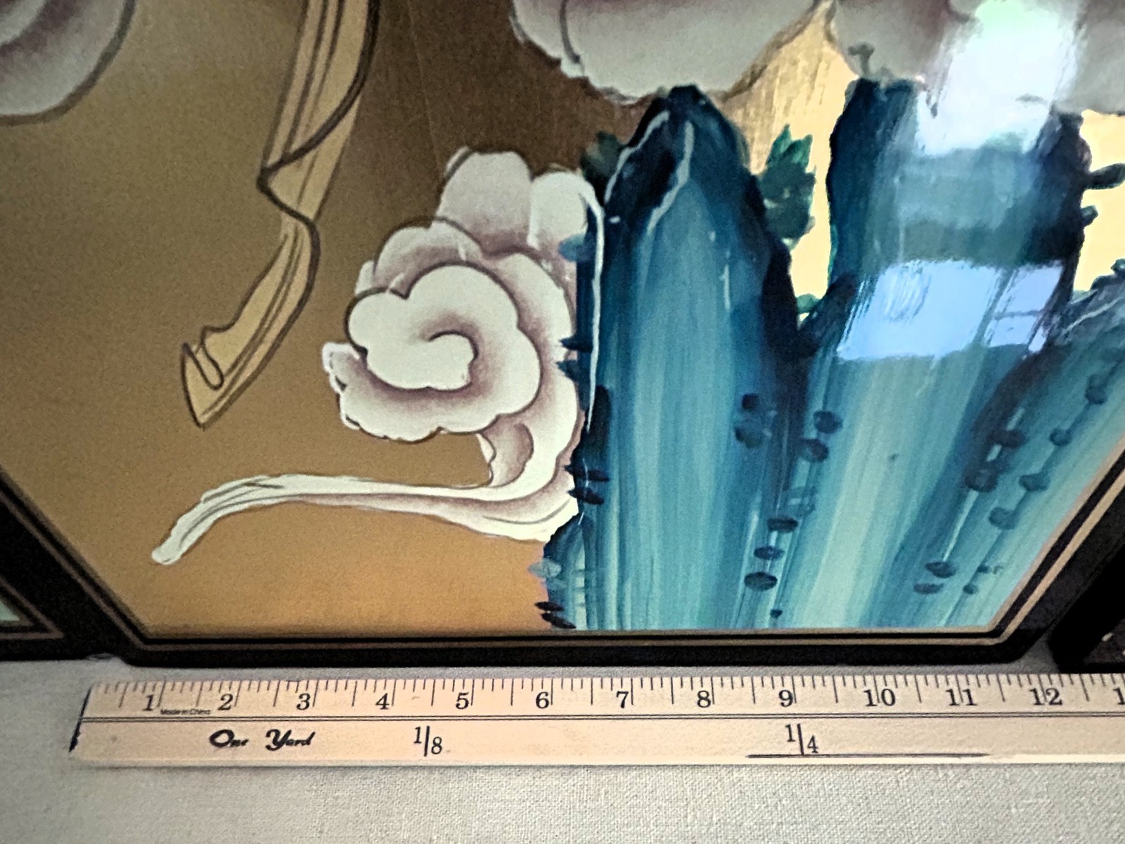 4 Panel Hand Painted Vintage Asain Wall Plaques 3 Feet Tall