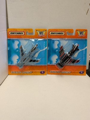 Matchbox Sky Busters Missions STEALTH LAUNCH Diecast Jet Planes Lot of 2 NIP