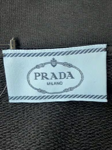 PRADA Triangle Cropped Zip Hoodie/ Size S/ Cotton/ Black/ Solid Color/ 138590 R2 thumbnail 3