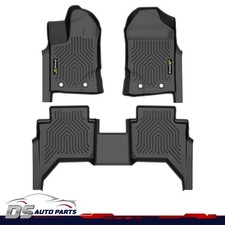 Fit For 2019-24 Ford Ranger Crew Cab All Weather 3d Molded Tpe Floor Mats Liners