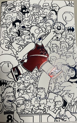 #ad Fame:Matt Groening Air Homer Matthew Waite Embossed Spot Foil Ltd 50 60 $75.00
