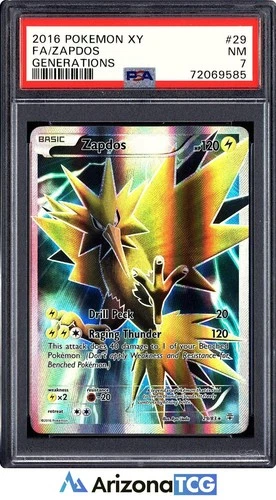 Pokemon 2016 Zapdos 29/83 Full Art Holo Rare Generations PSA 7