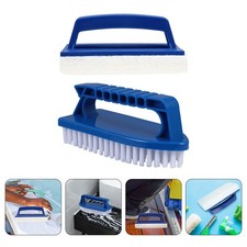 2 Pcs Pool Brush with Pole Multifunctional Cleaning Swimming Hand Held Plastic