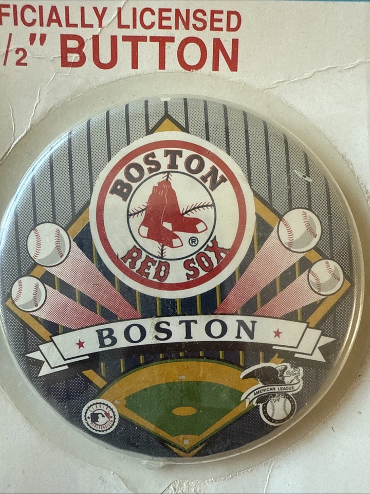 Boston Red Sox 3 1/2 Inch Button Officially Licensed MLB unopened  - Image 3 of 4