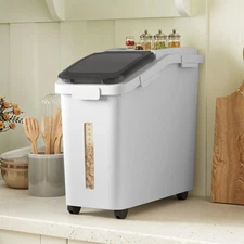 Uforic Rolling Food Storage Container with Clear Lid - 11.4 Gallon Capacity