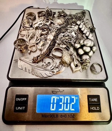 Vtg Sterling Silver Jewelry Lot Bracelets ,Rings ,Necklace 302 Grams,