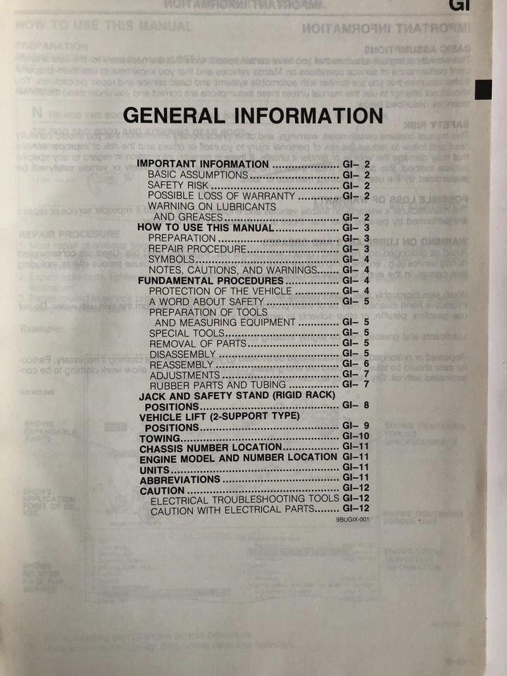 Mazda B1600 B2000 B2200 B2600 Workshop Manual Supplement Factory Original 1989 - Image 4 of 4