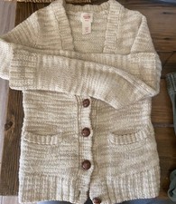 Girls Cardigan Sweater. Button Front and two front pockets