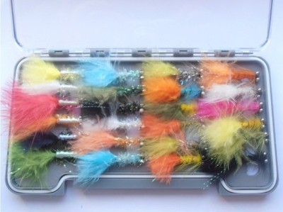 24 Perlenaugenköder, Set im Karton, verschiedene Größen, TroutfliesUK