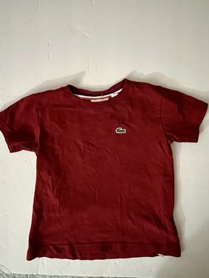 Lacoste Polo Shirt  Boy's 3 Burgundy 100% Cotton Pique Made in Spain