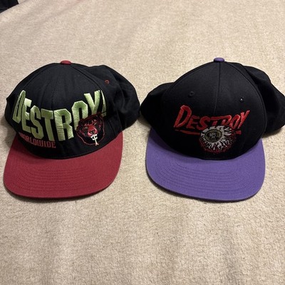 MNWKA Two Hat Lot Men Snap Back Engineered To Destroy Worldwide Eyeball Bear