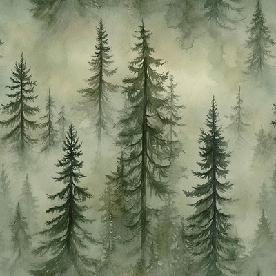 Forest Peel Stick Wallpaper Green Trees Removable 17.3x78.7in