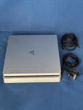 Silver PlayStation 4 PS4 Console Only with Cables. Tested and Working ✅