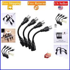 4-Pack 8-Inch Black  Listed Power Extension Cord, 16AWG, 3-Prong