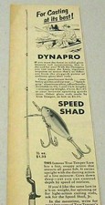 1952 Print Ad True Temper Speed Shad Fishing Lures & Dynapro Rods Geneva,OH