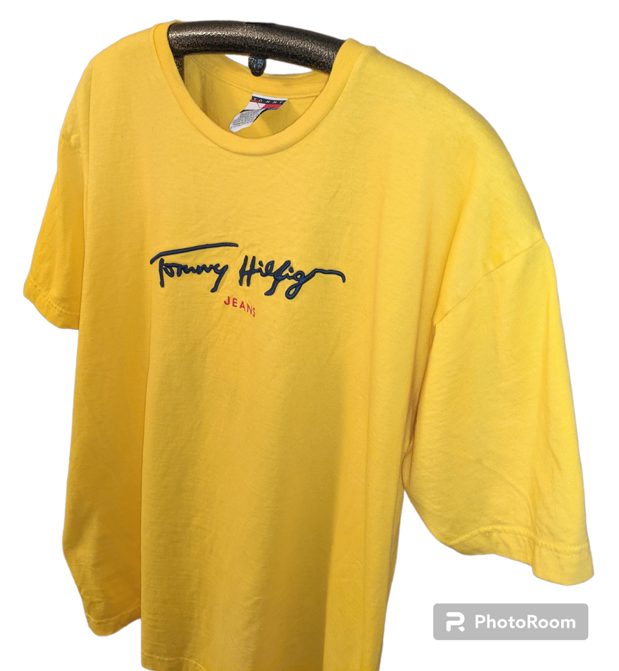 Vintage TOMMY HILFIGER Shirt Y2K Embroidered Script Logo Mens Sz. XL