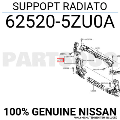 625205ZU0A Genuine Nissan SUPPOPT RADIATO 62520-5ZU0A