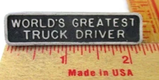 worlds greatest truck driver pin vintage collectible semi trucker hat pinback
