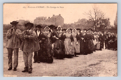 Vintage Postcard Environs d'AURAY Un Cortège de Noce