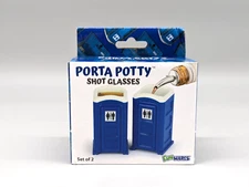 2PCS Porta Potty Shot Glasses Funny Shot Glasses for Adults 2 Ounce Shots