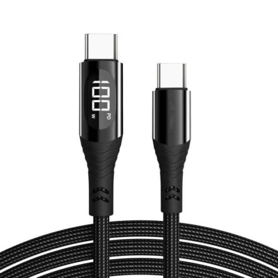 1,2m/2m USB-C  Daten Kabel LED Display  Ladekabel 100W PD Schnellladekabel USB