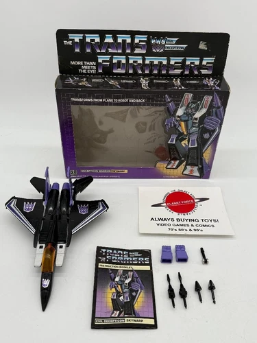 1984 Skywarp Complete w/ Box G1 Transformers Jet Plane Figure