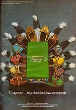 1980 Crayons Shoes Moccasins Retro Advertisement Colorful Vintage Print Ad 1980s