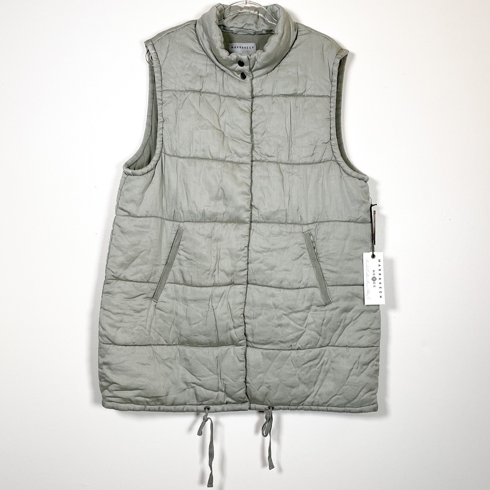 Anthropologie Marrakech Melanie Puffer Vest Grey XL