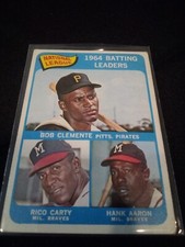 1965 Topps Baseball Set #2-NL Batting Leaders-Aaron & Clemente- Hof
